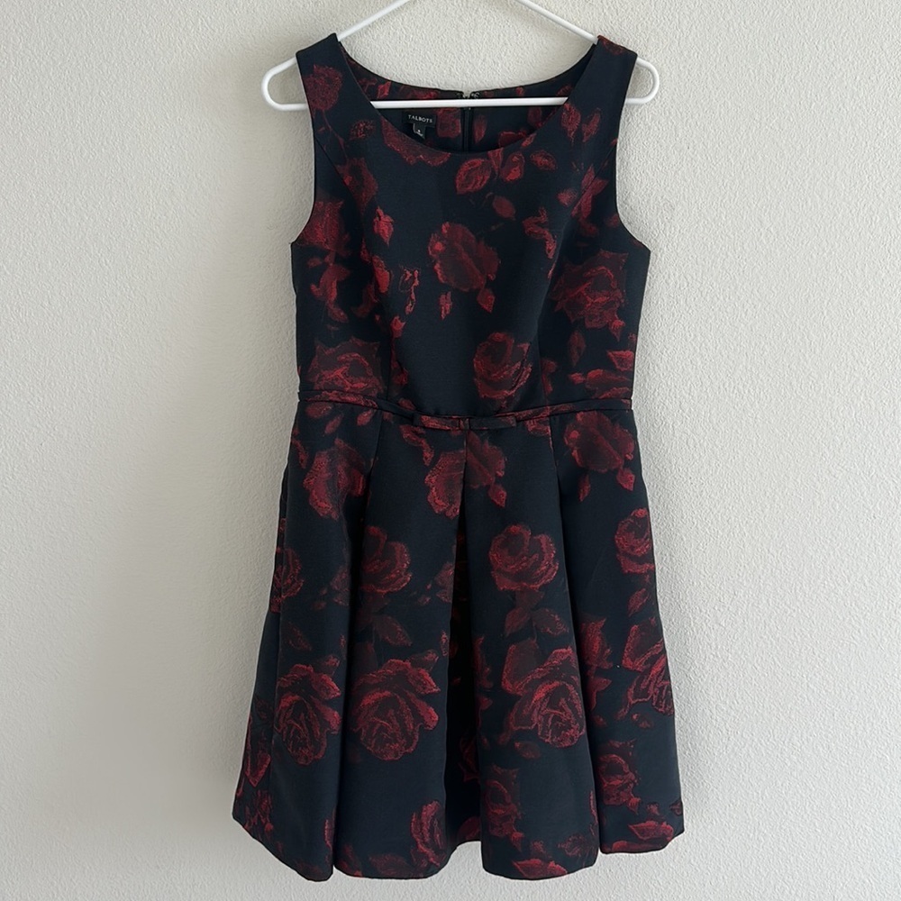 Talbots Red Rose Dress